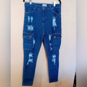 Angel Cargo Denim Womens Jeans Sz 15